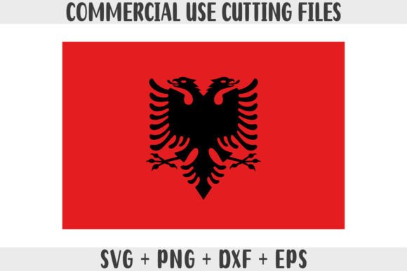 Albania Flag SVG Original Colors Graphics & Crafts