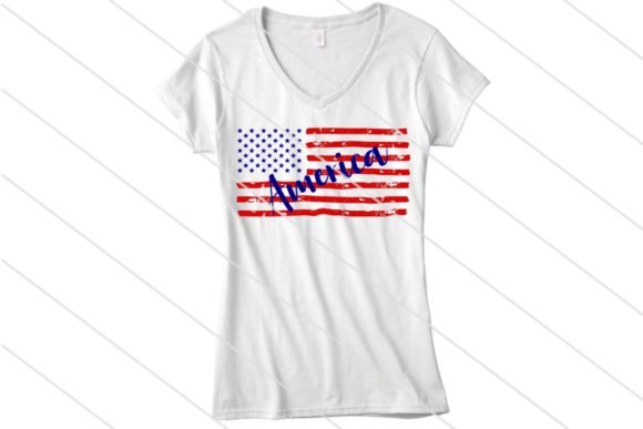 America with Distressed Flag: Graphics for Crafts & Small Business Branding
