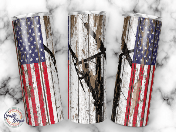 American Flag Lineman Tumbler 20oz Png: Graphics for Crafts and Marketing