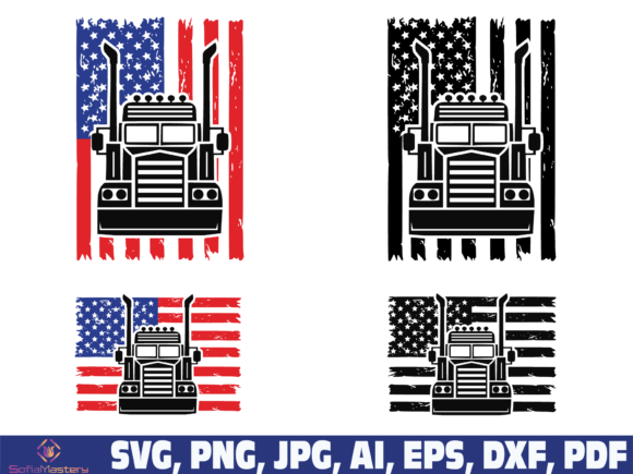 American Flag Trucker Svg: Graphics for Crafts and Marketing