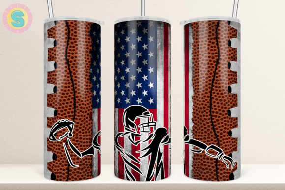 American Football USA Flag Tumbler Wrap: Graphics for Local Business Branding