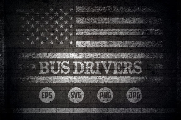 Bus Drivers - USA Flag Graphics and Crafts