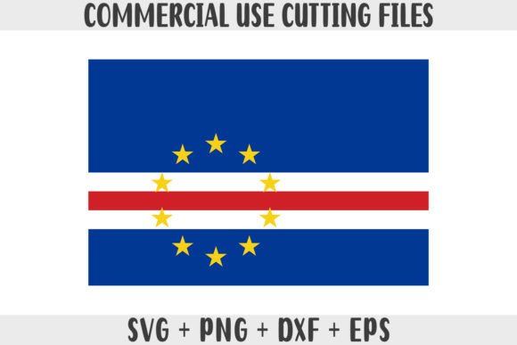 Cabo Verde Flag SVG Original Colors Graphics