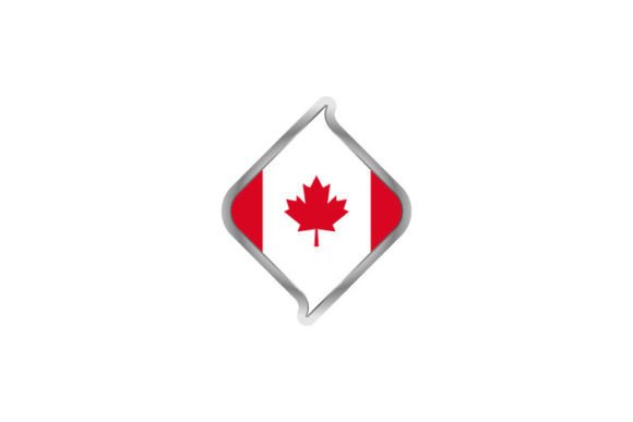 Canada Flag Sticker Isolated Design for Graphics and Crafts
