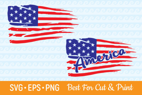 Distressed American Flag 4th of July Graphics and Crafts