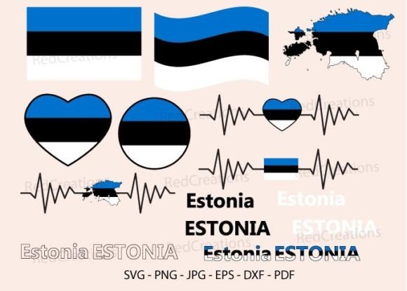 Estonia Flag Bundle Graphics & Crafts