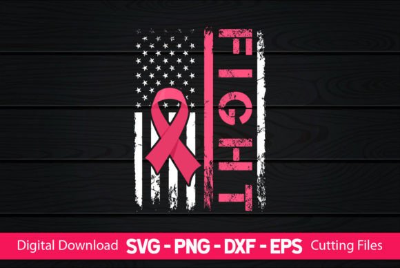 Fight American Flag Breast Cancer Graphics and Crafts