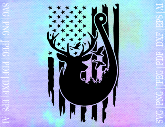 Flag Deer Hook SVG: Graphics and Crafts in One