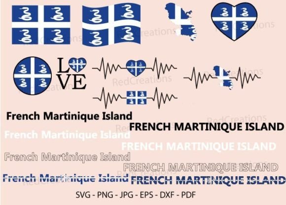 French Martinique Island Flag Bundle Svg: Graphics and Crafts for Digital Publishing