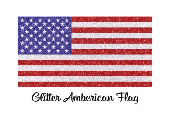 Glitter American Flag Independence Day Graphics and Crafts