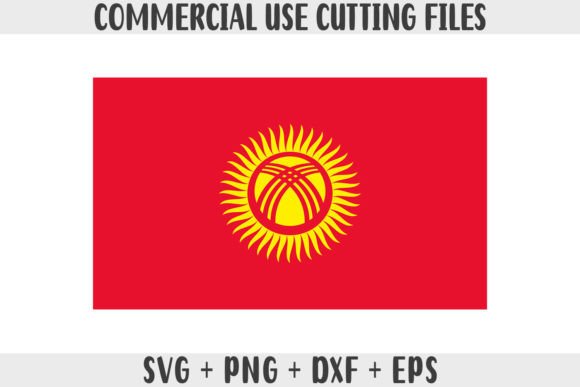 Kyrgyzstan Flag SVG Original Colors for Graphics and Crafts