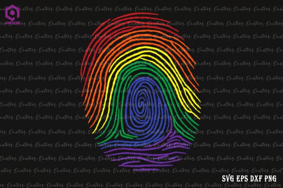 LGBT Flag Fingerprint Proud Graphics and Crafts