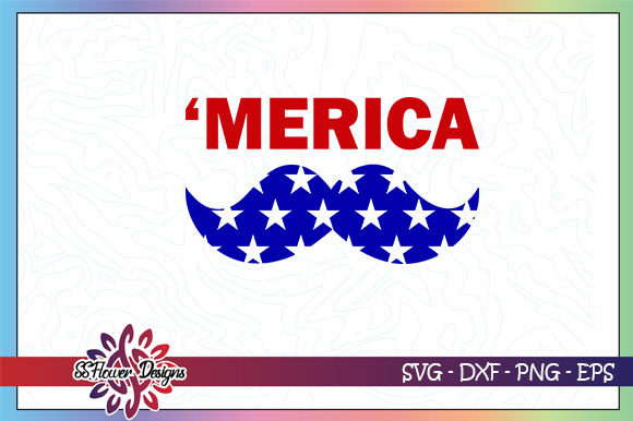 Merica Bearded, American Flag Graphics & Crafts