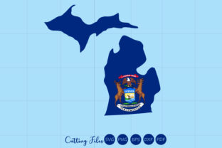 Michigan State with Flag Background Graphics