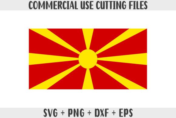 North Macedonia Flag SVG Original Colors Graphics and Crafts