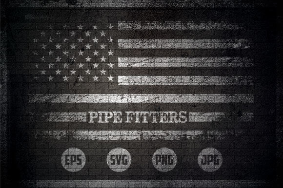 Pipe Fitters - USA Flag Graphics and Crafts