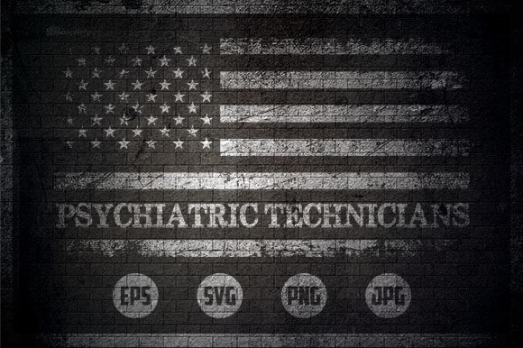 Psychiatric Technicians - USA Flag Graphics and Crafts