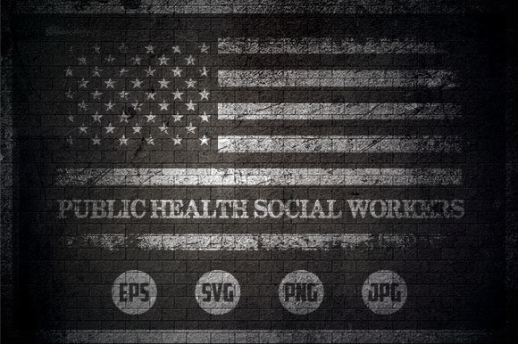 Public Health Social Workers - USA Flag Graphics and Crafts