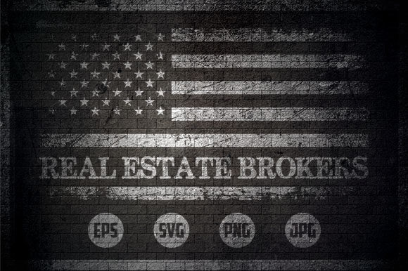 Real Estate Brokers - USA Flag Graphics and Crafts