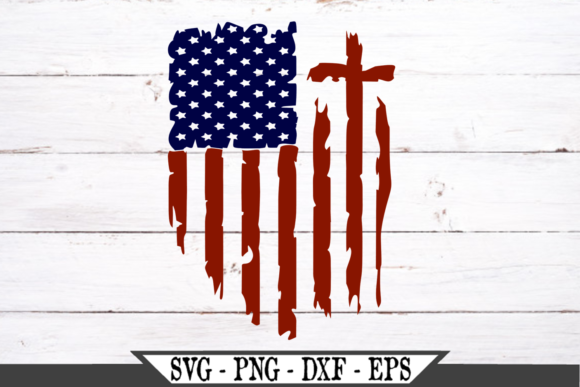 Red and Blue Distressed American Flag Graphics