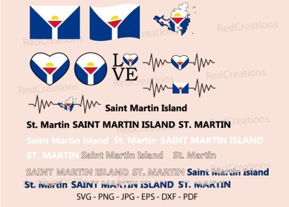 Saint Martin Island Flag Bundle Svg: Graphics & Crafts