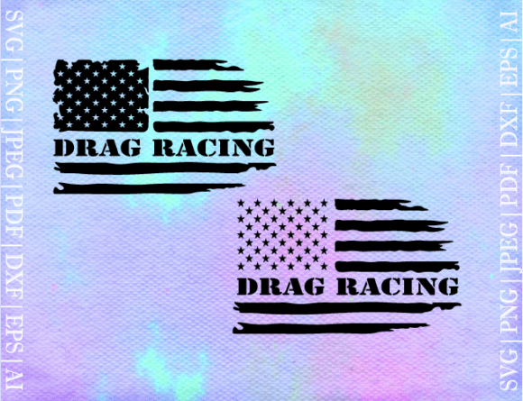 US Drag Racing Flag SVG for Graphics and Crafts