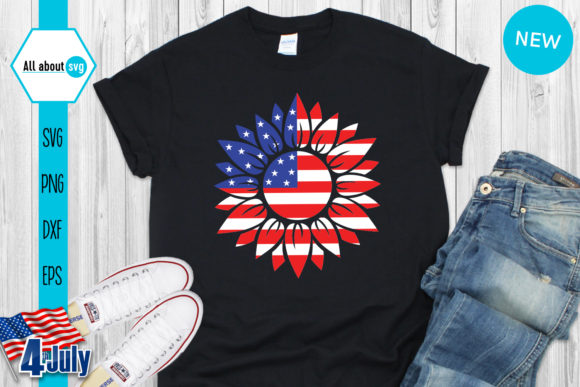 USA Flag Sunflower Graphics and Crafts