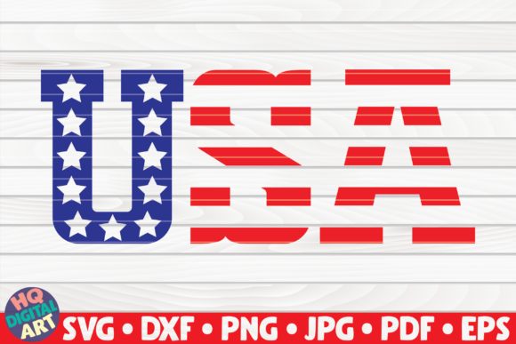 USA Word Flag 4th of July Design: Graphics and Crafts for Local Business