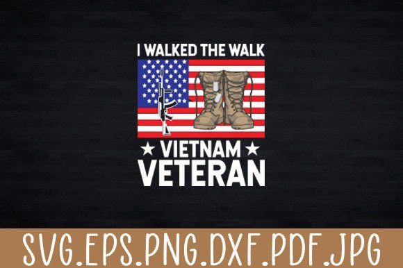 Vietnam Veteran with US Flag with Combat Graphics and Crafts
