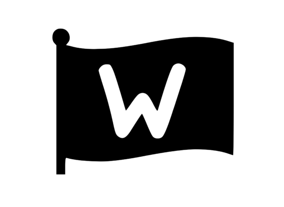 Waving Flag with Mono W Graphics and Crafts