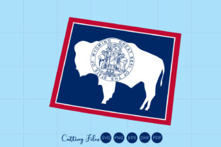 Wyoming State with Flag Background: Graphics and Crafts